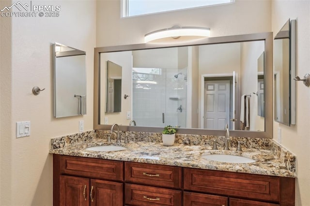2744 La Strada Grande Hts, Colorado Springs, CO 80906 - full bath featuring double vanity and a shower stall
