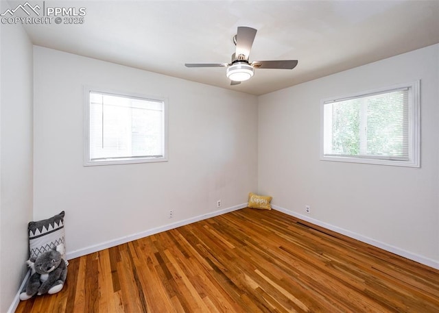 1036 Florence Ave, Colorado Springs, CO 80905 - empty room featuring wood finished floors, baseboards, and a ceiling fan