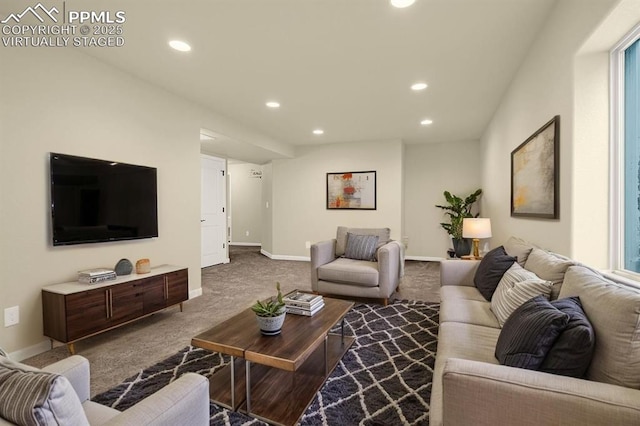 4479 Hessite Loop, Colorado Springs, CO 80938 - carpeted living area with recessed lighting and baseboards