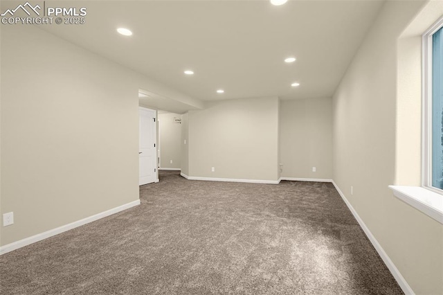 4479 Hessite Loop, Colorado Springs, CO 80938 - spare room featuring recessed lighting, dark colored carpet, and baseboards