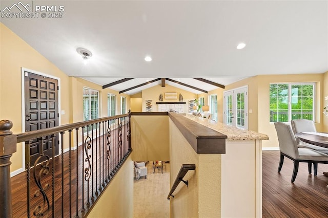 1308 Mesa Ave, Colorado Springs, CO 80906 - bar with wood finished floors, healthy amount of natural light, baseboards, and recessed lighting