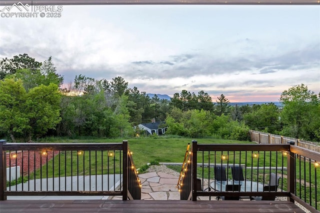 1308 Mesa Ave, Colorado Springs, CO 80906 - deck featuring a lawn