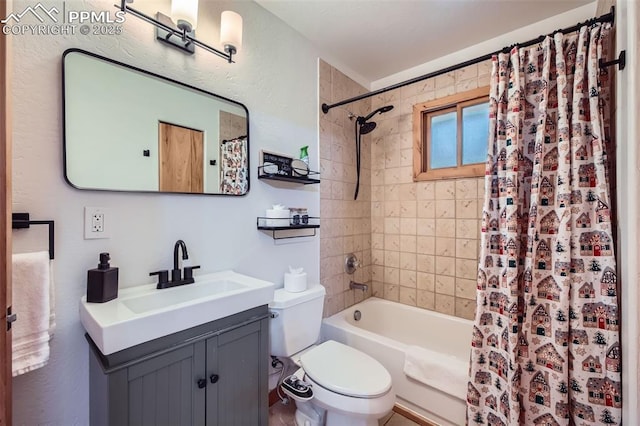 1978 High Chateau Rd, Florissant, CO 80816 - bathroom with toilet, vanity, and shower / bath combo with shower curtain