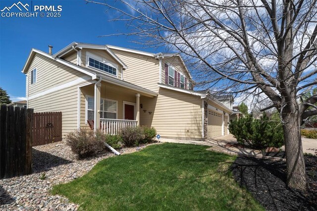 6726 Annanhill Pl, Colorado Springs, CO 80922 - view of front of home with covered porch