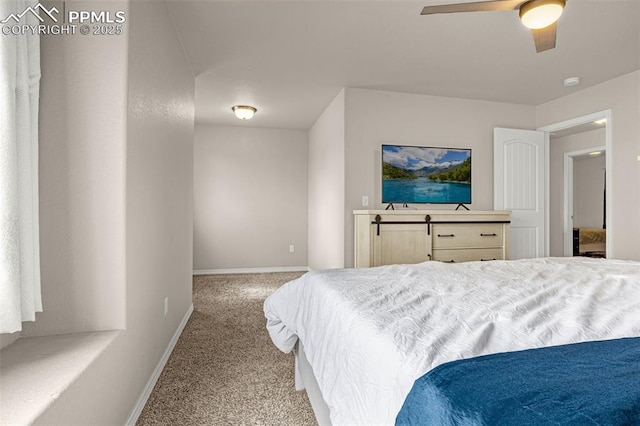 11081 Buckhead Pl, Fountain, CO 80817 - bedroom with carpet flooring, baseboards, and a ceiling fan