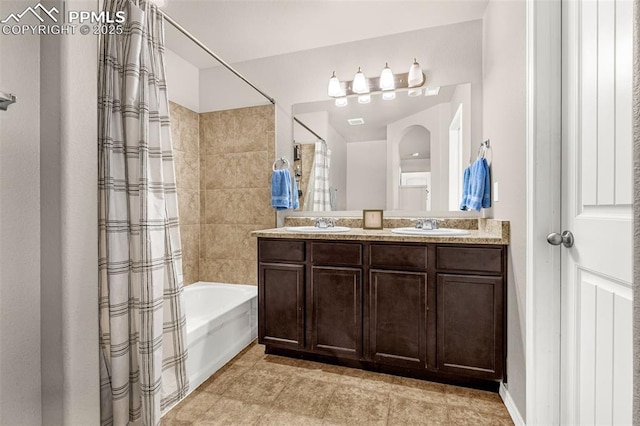 11081 Buckhead Pl, Fountain, CO 80817 - full bath with shower / tub combo and double vanity