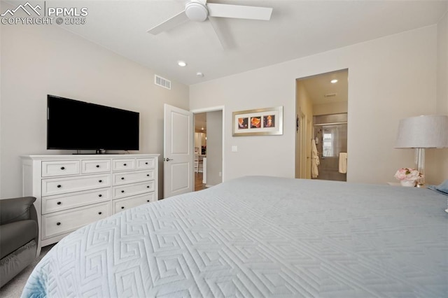 5932 Torrisdale Vw, Colorado Springs, CO 80927 - bedroom featuring a ceiling fan and recessed lighting