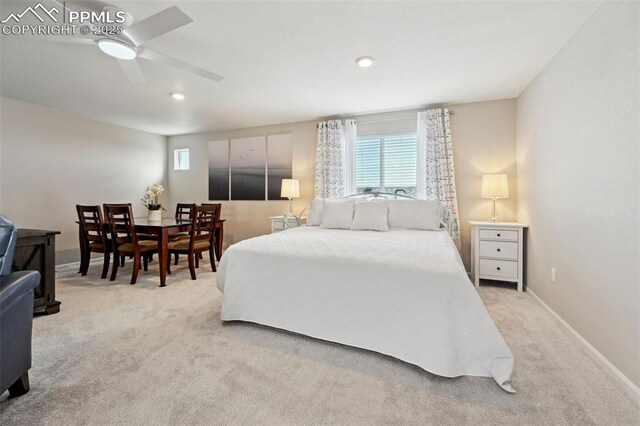 5932 Torrisdale Vw, Colorado Springs, CO 80927 - bedroom with multiple windows, carpet floors, baseboards, and a ceiling fan