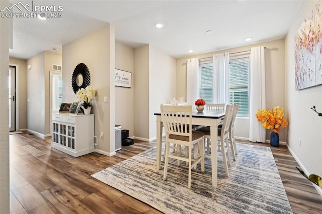 5932 Torrisdale Vw, Colorado Springs, CO 80927 - dining space featuring wood finished floors, baseboards, and recessed lighting