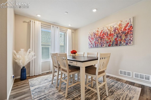 5932 Torrisdale Vw, Colorado Springs, CO 80927 - dining area with baseboards, wood finished floors, and recessed lighting