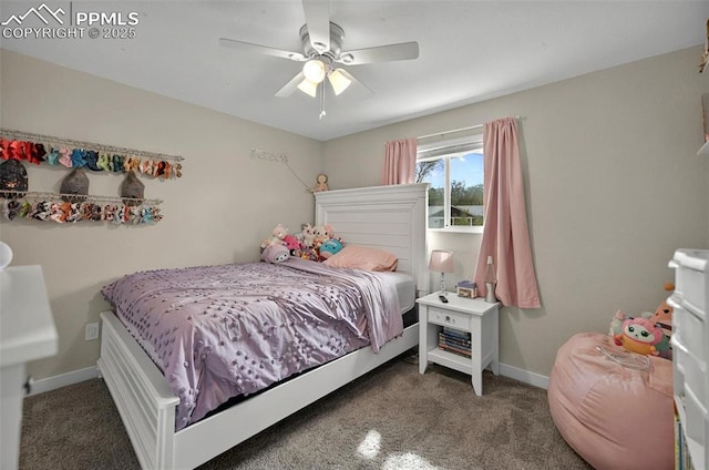 1033 Mt Werner Cir, Colorado Springs, CO 80905 - bedroom with carpet floors, baseboards, and ceiling fan