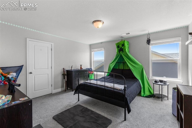 8674 Tranquil Knoll Ln, Colorado Springs, CO 80927 - carpeted bedroom featuring baseboards and a textured ceiling