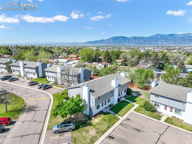 1223 Soaring Eagle Dr, Colorado Springs, CO 80915 - aerial perspective of suburban area featuring a mountain backdrop