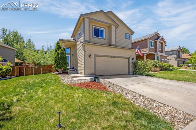 8290 Meadowcrest Dr, Fountain, CO 80817 - view of front of home with an attached garage and concrete driveway