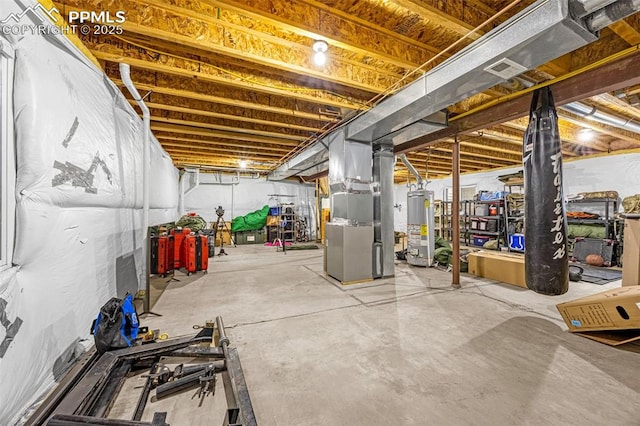 8290 Meadowcrest Dr, Fountain, CO 80817 - unfinished below grade area with gas water heater and heating unit