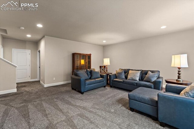 7890 Treehouse Ter, Fountain, CO 80817 - living area featuring carpet and recessed lighting