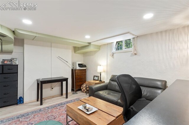 20 W Caramillo St, Colorado Springs, CO 80907 - living room featuring wood finished floors and recessed lighting