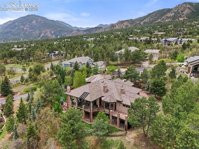 1624 Oakmoor Hts, Colorado Springs, CO 80906 - aerial view of property and surrounding area with a mountain backdrop