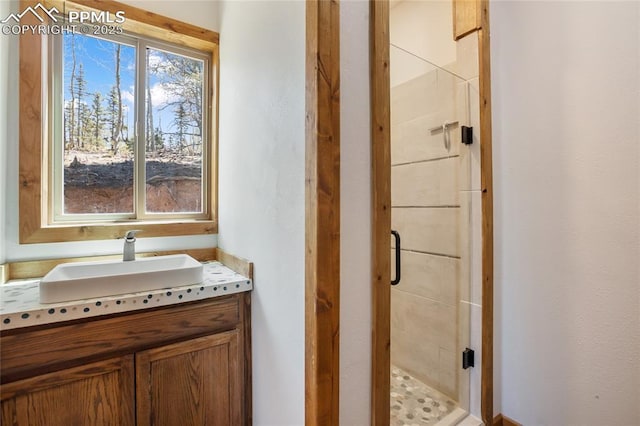 2747 County Road 61, Cripple Creek, CO 80813 - bathroom with a shower stall and vanity