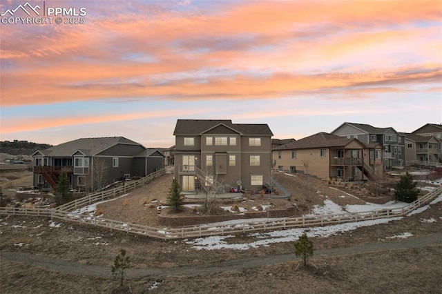 3197 Cool Meadow Pl, Castle Rock, CO 80104 - view of front of property with a residential view and fence