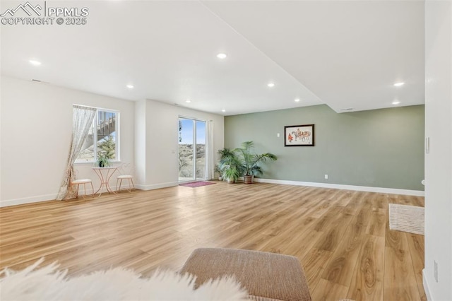 3197 Cool Meadow Pl, Castle Rock, CO 80104 - exercise area with light wood-style floors, recessed lighting, and baseboards