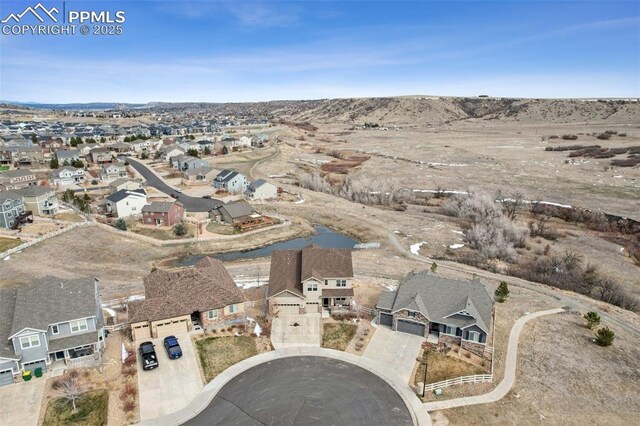 3197 Cool Meadow Pl, Castle Rock, CO 80104 - aerial view of property and surrounding area featuring nearby suburban area