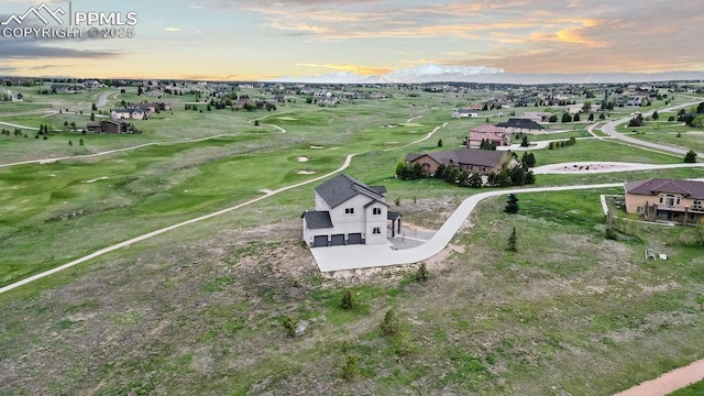 19887 Kershaw Ct, Monument, CO 80132 - aerial overview of property's location with a golf club and nearby suburban area