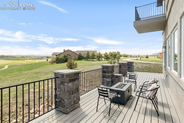 19887 Kershaw Ct, Monument, CO 80132 - deck with an outdoor fire pit