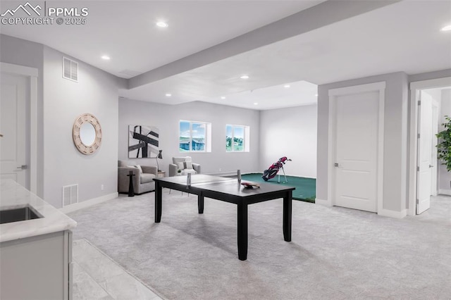 19887 Kershaw Ct, Monument, CO 80132 - office with light carpet, baseboards, and recessed lighting