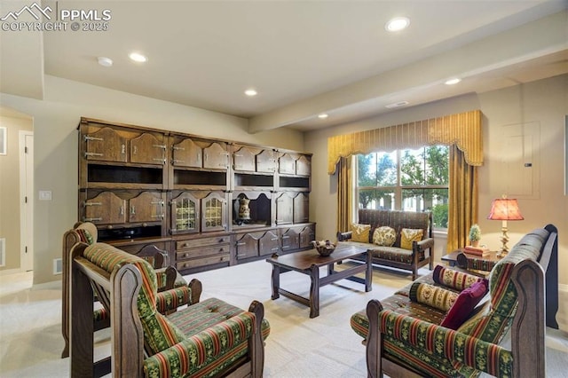 8396 Snow Cap Vw, Colorado Springs, CO 80920 - living room with recessed lighting and light carpet