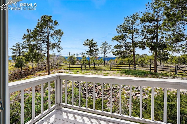 balcony with a rural view