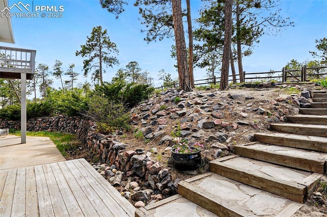 wooden terrace with fence