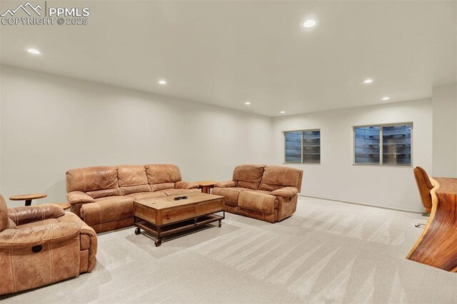 7871 Bannockburn Trl, Colorado Springs, CO 80908 - carpeted living room featuring recessed lighting