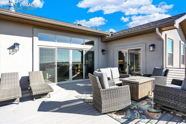 7871 Bannockburn Trl, Colorado Springs, CO 80908 - wooden terrace featuring outdoor lounge area