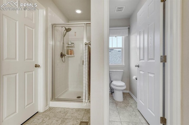3793 Cadence Dr, Castle Rock, CO 80109 - bathroom featuring a stall shower and recessed lighting