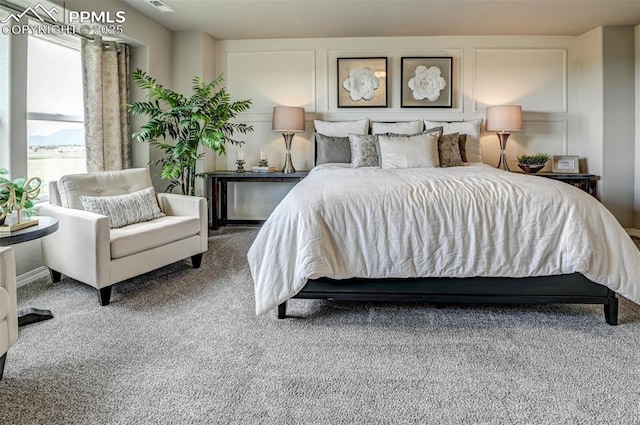 bedroom with carpet