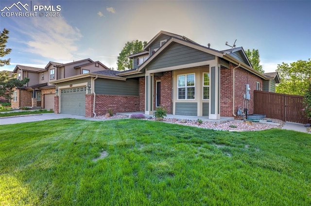 view of front of home with brick siding, an attached garage, and driveway