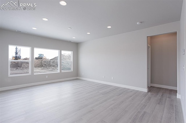 6045 Miller Run Pl, Colorado Springs, CO 80924 - unfurnished room with recessed lighting, light wood-type flooring, baseboards, and a smoke detector