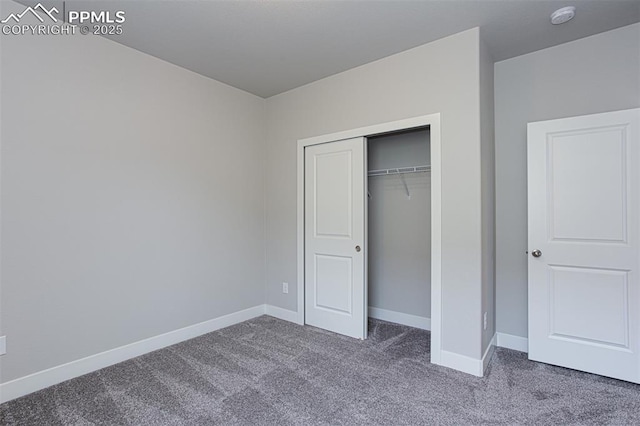 6045 Miller Run Pl, Colorado Springs, CO 80924 - unfurnished bedroom with carpet flooring, baseboards, and a closet