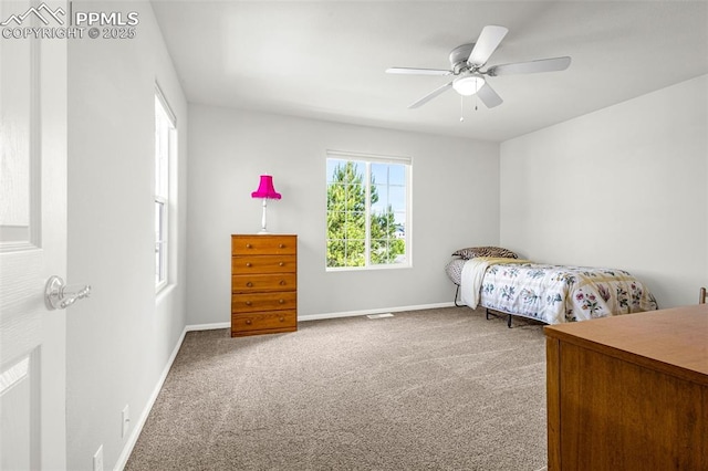 8147 Elk River Vw, Fountain, CO 80817 - bedroom featuring carpet flooring, baseboards, and ceiling fan