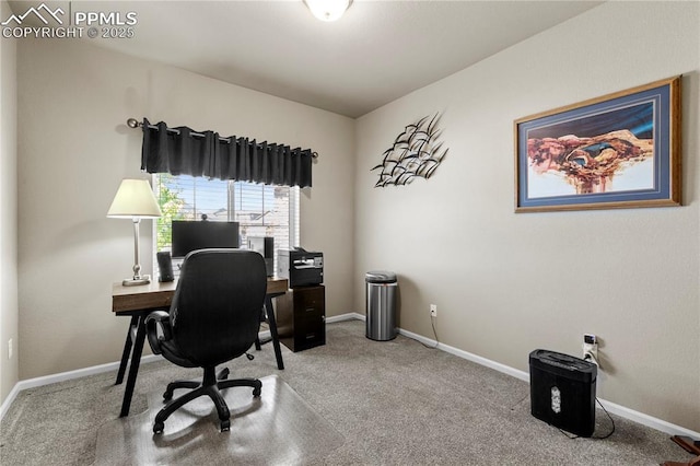 6646 Backcountry Loop, Colorado Springs, CO 80927 - carpeted home office featuring baseboards