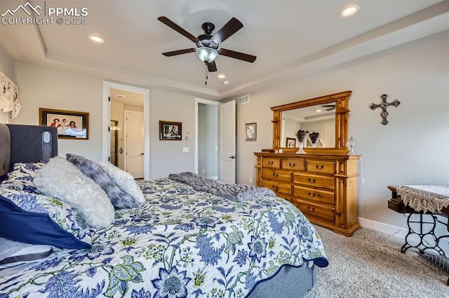10394 Beckham St, Peyton, CO 80831 - bedroom featuring carpet, recessed lighting, a ceiling fan, and baseboards