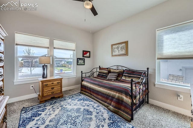 10394 Beckham St, Peyton, CO 80831 - carpeted bedroom with baseboards and ceiling fan