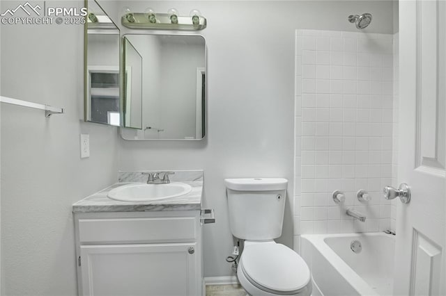 502 Fountain Mesa Rd, Fountain, CO 80817 - full bathroom with vanity, toilet, and shower / washtub combination