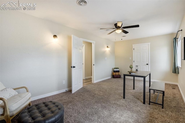 3905 Allgood Dr, Colorado Springs, CO 80911 - office space featuring a ceiling fan, carpet floors, and baseboards
