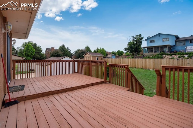 3905 Allgood Dr, Colorado Springs, CO 80911 - wooden deck with a residential view