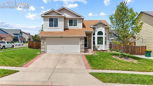 4298 Apache Plume Dr, Colorado Springs, CO 80920 - view of front of property featuring an attached garage, concrete driveway, and roof with shingles