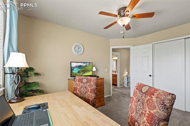 4298 Apache Plume Dr, Colorado Springs, CO 80920 - carpeted office featuring ceiling fan