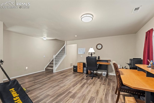 4298 Apache Plume Dr, Colorado Springs, CO 80920 - office area featuring wood finished floors and baseboards