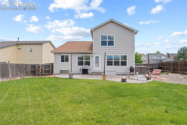4298 Apache Plume Dr, Colorado Springs, CO 80920 - rear view of house with a patio area, an outdoor fire pit, and a shingled roof
